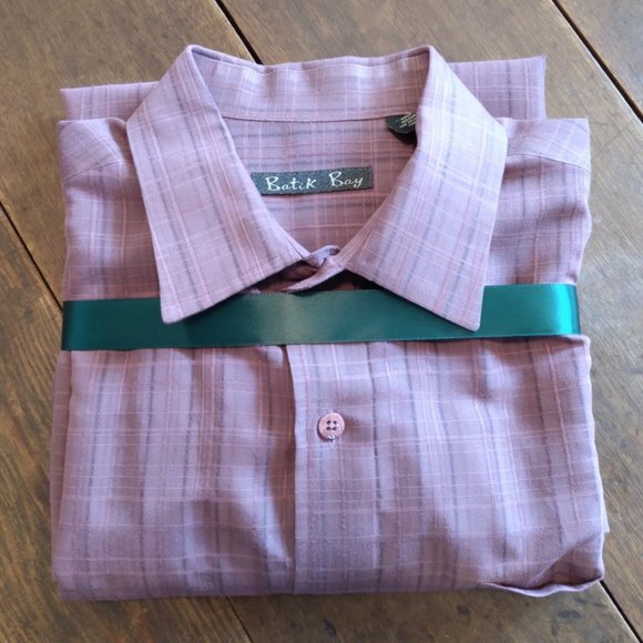 Batik Bay burgundy men's long sleeve button shirt XL - Picture 4 of 9